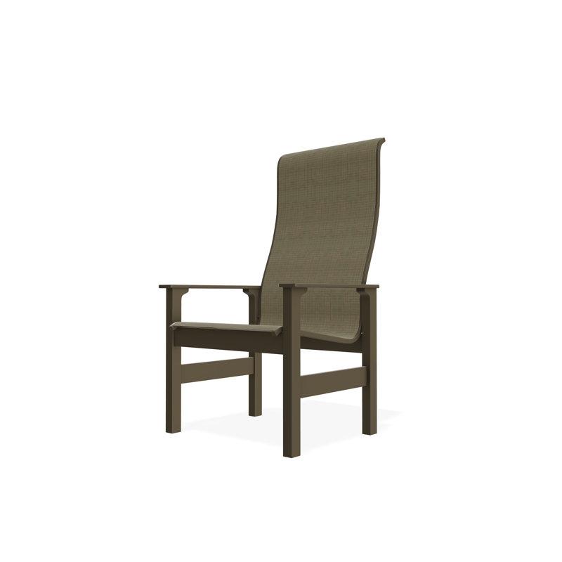 Leeward Sling Marine Grade Polymer Supreme Arm Chair, Augustine Oyster, Beachwood