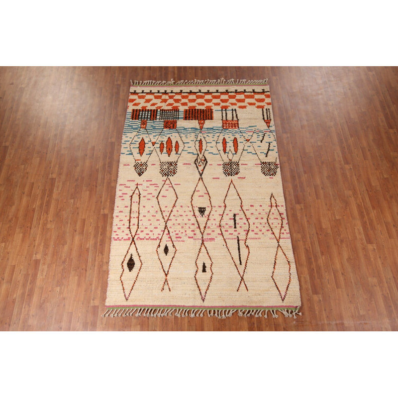 Tapis marocain en peluche fait à la main 6 x 10