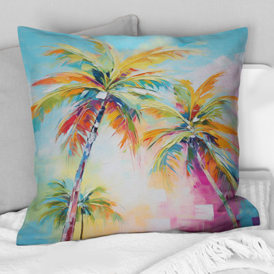Popart Palm Trees III - Palms & Palm Trees Printed Throw Pillow