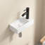 Lavabo en céramique à droite sans robinet ni bonde, suspendu, petit lavabo rectangulaire pour salle de bain.
