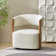 Alke 29.5"W Upholstered Swivel Barrel Chair with Solid Wood Armrests