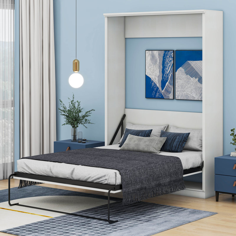 Half Self-Close and Open Murphy Bed Cabinet, Full