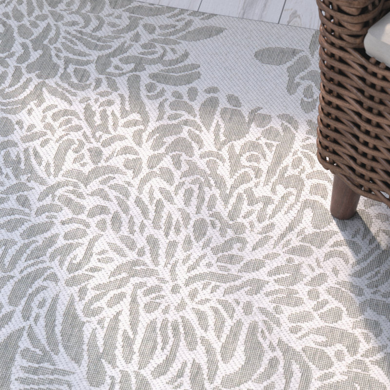 Tapis à motif floral Chrysanthemum Martha Stewart, Rectangle 5 pi 3 po x 7 pi 7 po