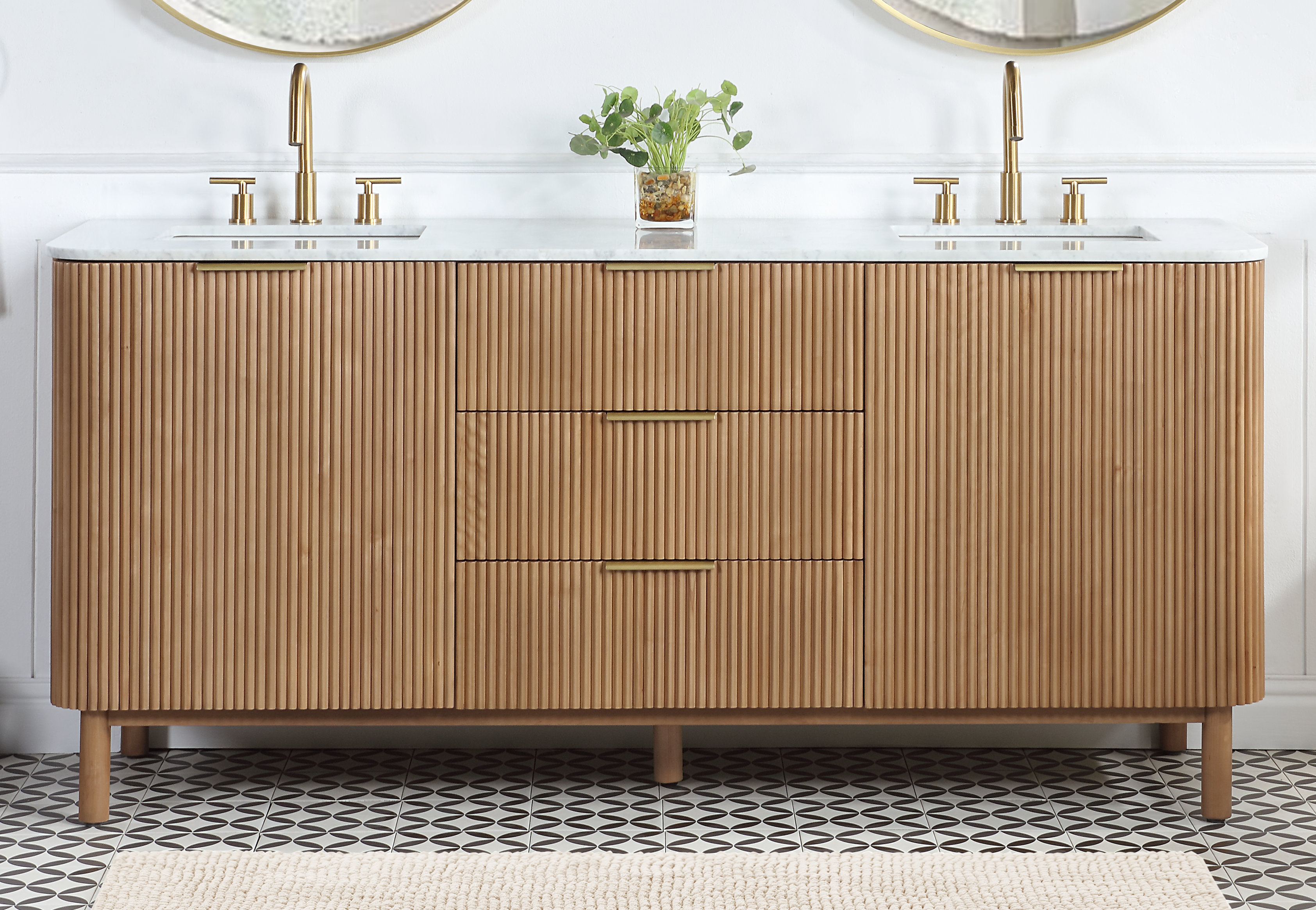 Double Drawers Bathroom Vanity - Mirrorwalla