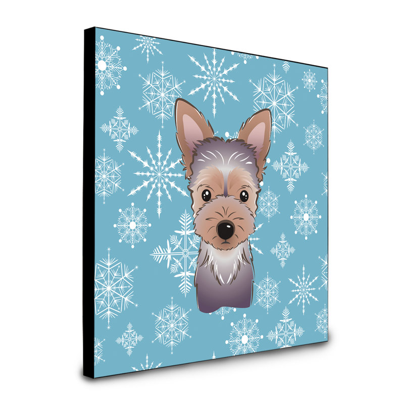 Panneau mural d’art flocon de neige Loula, Chiot Yorkie
