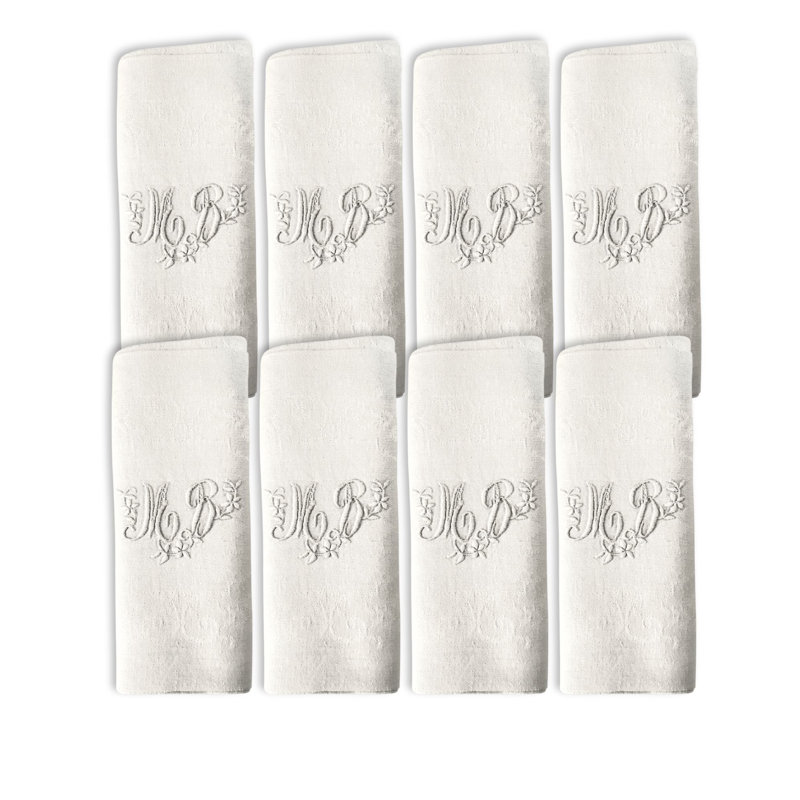 1920s French linen MB Monogram Dinner Napkins