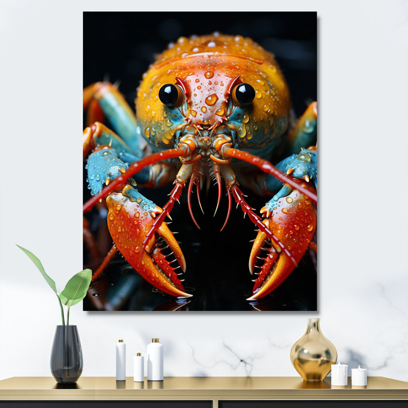 Madolynn Animal Crayfish I - Imprimé, Toile tendue, H 44 po x l 34 po x P 1,5 po