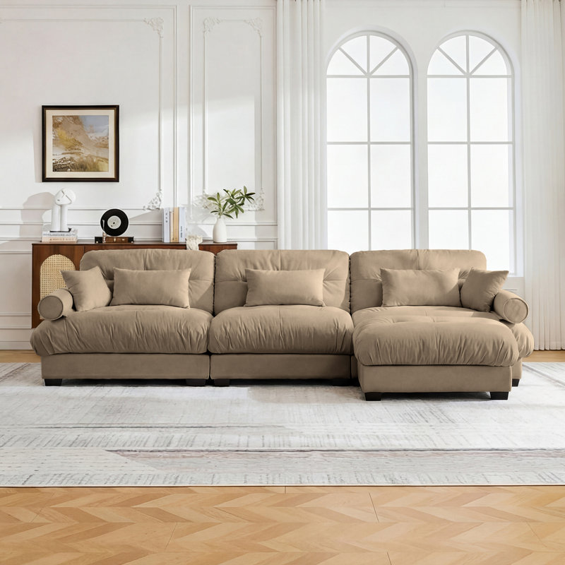 Ensemble de canapé modulaire Chenille, Chenille beige