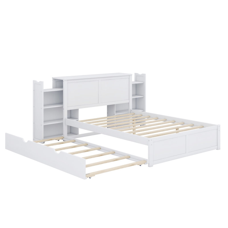 Lit plateforme avec tablettes gigognes et lit gigogne