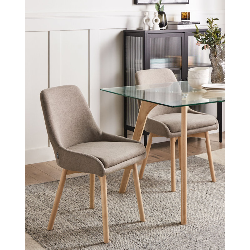 Set of 2 Dining Chairs MELFORT II Fabric , Brown
