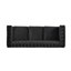 Charmant fauteuil 3 places en velours noir avec capitonnage profond et ambiance relaxante 3 sièges confortables de conception classique