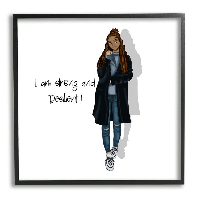 Strong and Resilient Female Motivational Canvas Print, 17 x 17