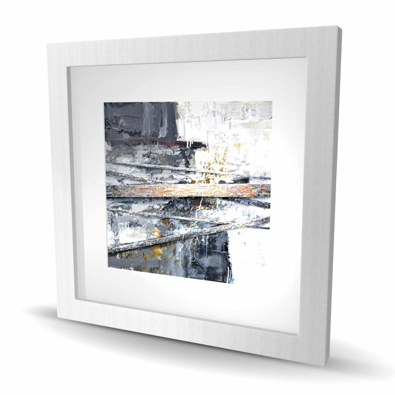 Texturized Paint Splashing Stripes - Bedroom Abstract Print
