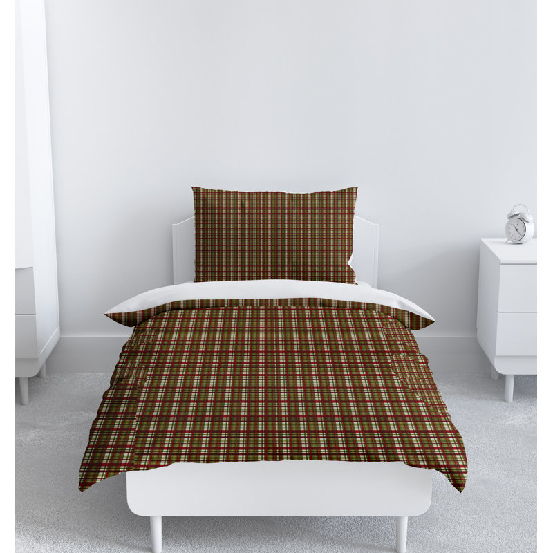 Checkered Duvet Cover, Queen Duvet Cover + 2 Queen Shams