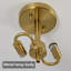 Plafonnier semi-encastré en verre 16,5 po, 2 lumières à proximité du plafonnier, plafonnier doré moderne pour la salle de bain, le couloir, l'entrée, la salle à manger et la salle à manger