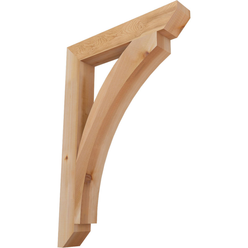 Support en bois / corbeau, Cèdre rouge, H 38 po x l 3,5 po x P 26 po