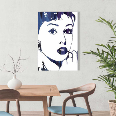 Audrey Hepburn Cigarillo Figurative Retro Canvas | Home Decor
