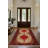 Strawbridge Burgundy Beige Moroccan Machine Printed Cotton Polyester Area Rug-1794165470