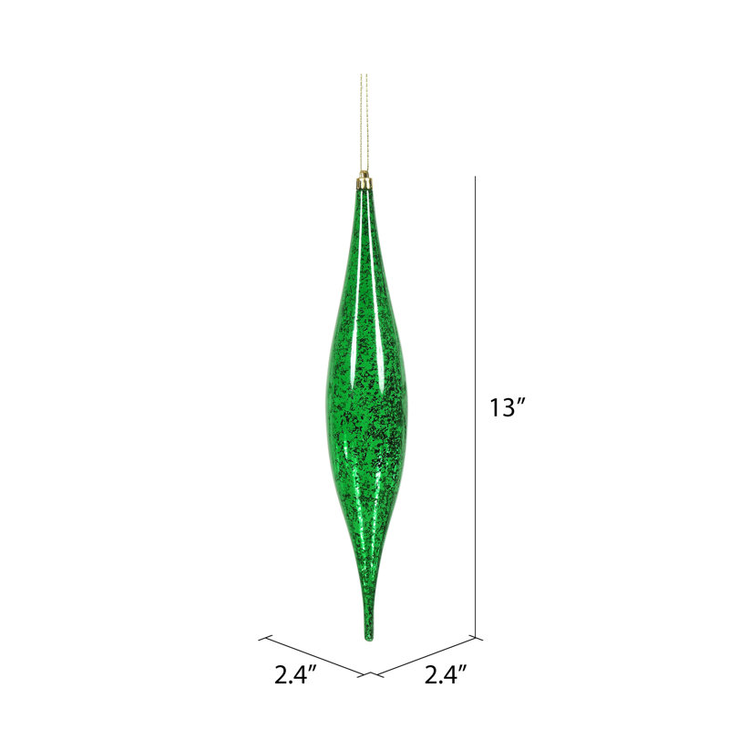 Ornement de Noël 13 "Mercury Rain Drop, Vert