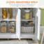 Buffet moderne avec 2 tiroirs, tablettes réglables, cuisine ou café, blanc | Idée de cadeau-147477628