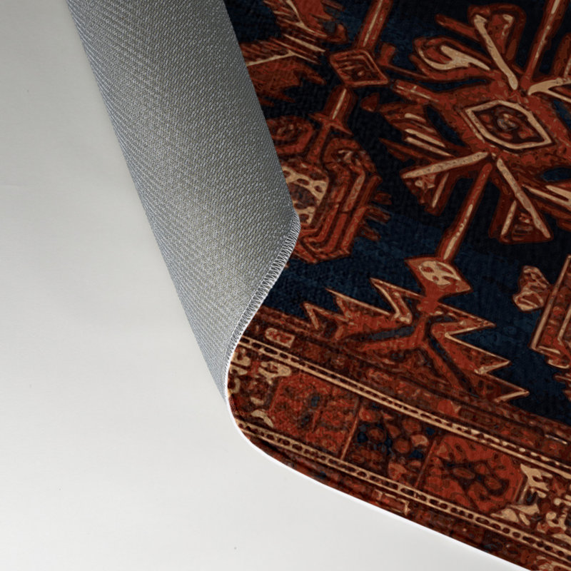 Tapis d'intérieur et d'extérieur brun Persian, Rectangle 5 pi x 7 pi