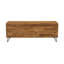 Banc de rangement en bois d'acacia massif de 46 pouces