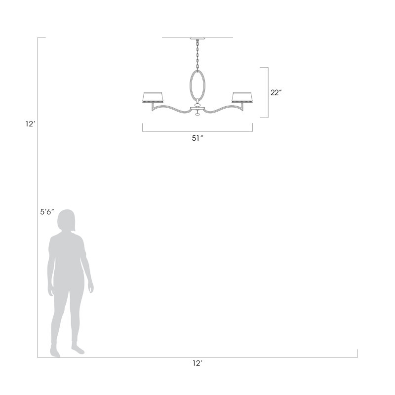 Lustre rond 51 po Allegretto, Argent, Blanc