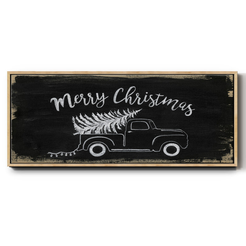 Merry Christmas Truck - Toile encadrée, H 12 po x l 30 po