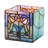 4.75"H Blue Flourishes Stained Glass Candle Holder
