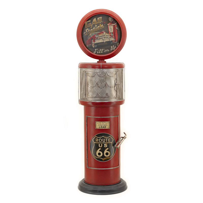 Support à vin 70,5 "en forme de pompe à gaz en rouge" Route 66 "