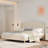 Bed Frame with Curved Headboard, Upholstered Bed Frame with Footborad, Velvet Platform Bed with Wingback Headboard-1498664874-1498664869