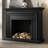 Black Solid Wood Freestanding Fireplace