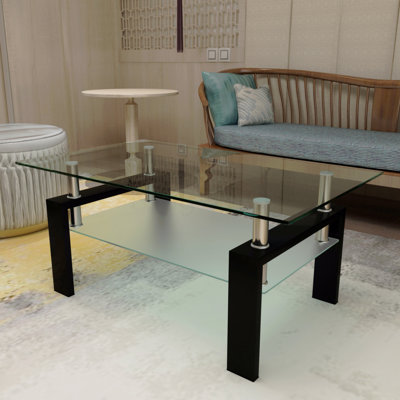 Tables basses latérales modernes transparentes pour salon