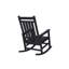 Chaise berçante d'extérieur noire pour adultes, toutes saisons avec texture de bois, ergonomique, élargie, capacité de 380 lb