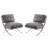 Adewunmi 26.38'' W Button Tufted Faux Leather Upholstered Armless Accent Lounge Chair (Set of 2)-1349639064