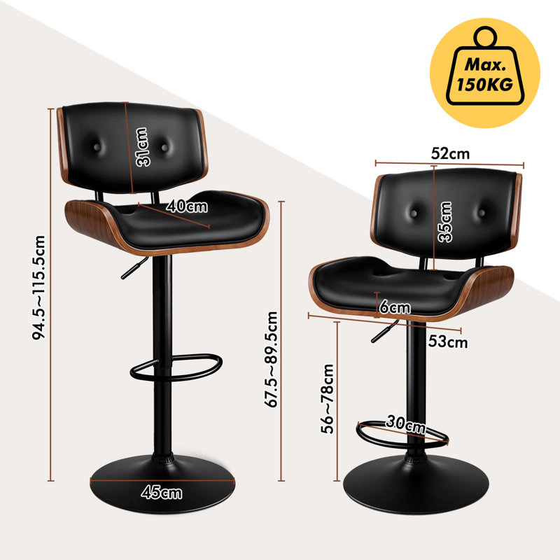 Upholstered Adjustable Height Counter Stool with Solid Wood Frame