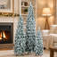 8FT, 6FT, 4FT Pre-Lit Pencil Christmas Trees, 3-Set Slim Artificial Christmas Tree With Snow Flocking, Xmas Holiday Decoration Tree, 1455 Branch Tips, 520 LED Lights, 11 Lighting Modes