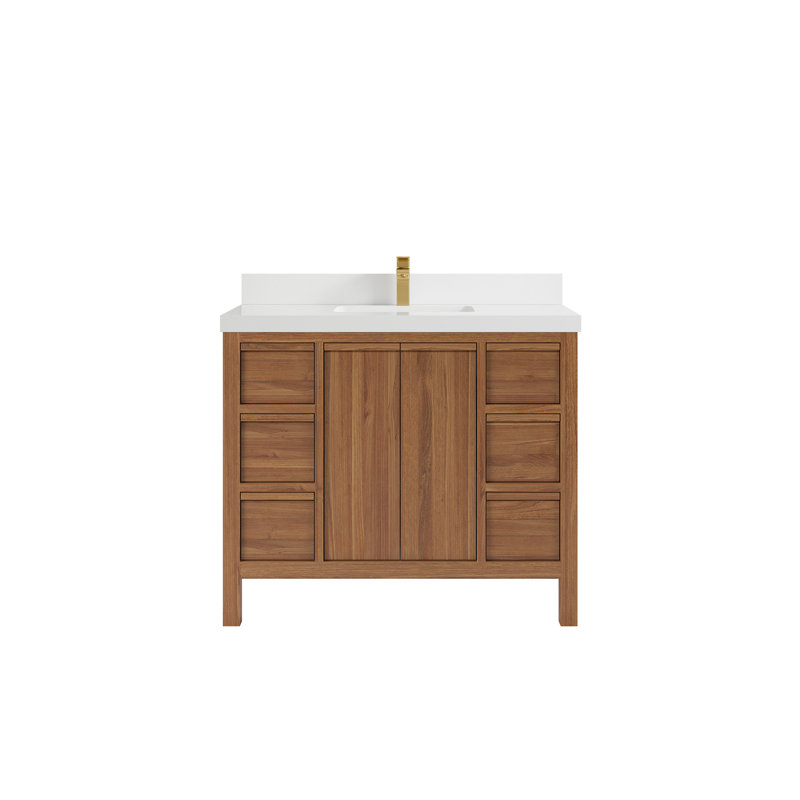 Teck Elizabeth de 42 po X P 22 po De meuble-lavabo simple D, Blanc