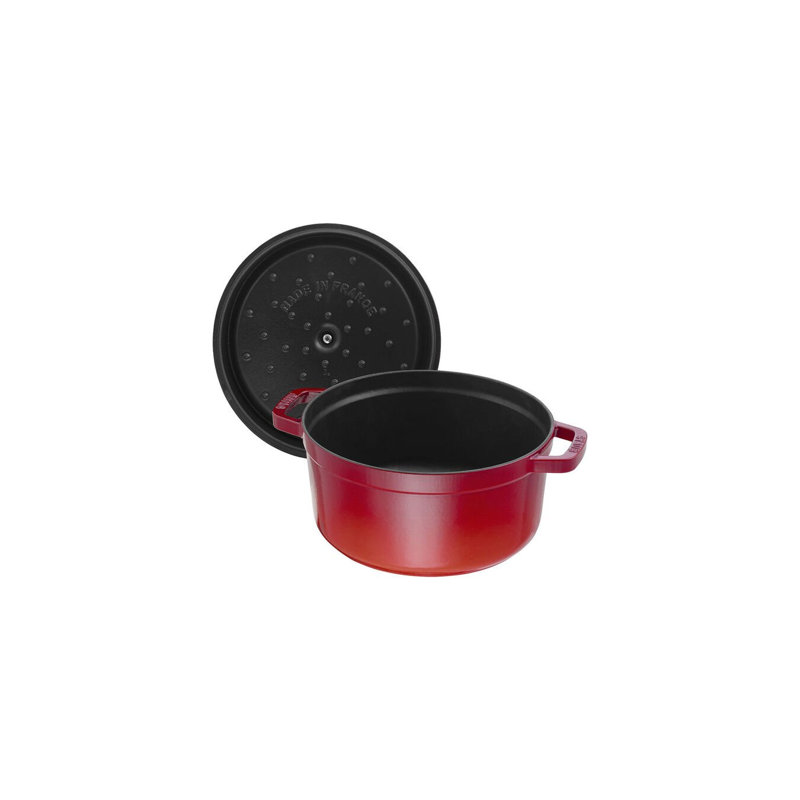 La Cocotte Cast Iron Round Cocotte, 2.75 quarts, Cherry