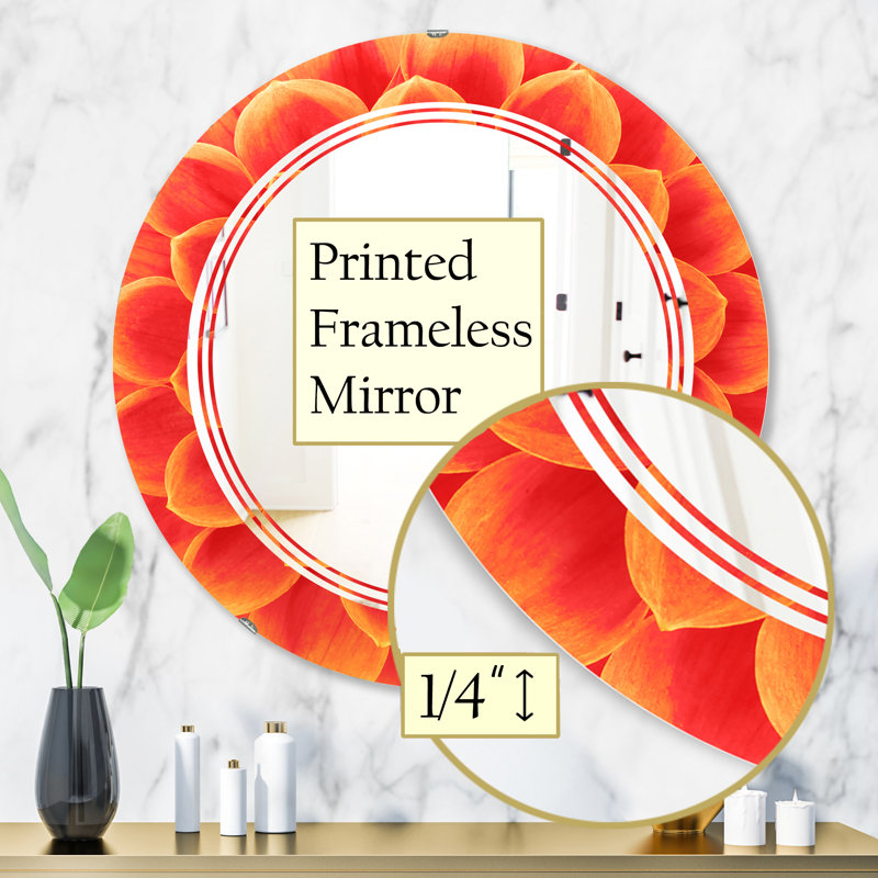 Miroir mural sans cadre en forme de fleur moderne triple c, H 31,5 po x l po