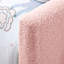 Lit plateforme tapissier simple avec tête de lit en forme d'oreille de lapin mignon, avec barre de sécurité et poche, tissu bouclé