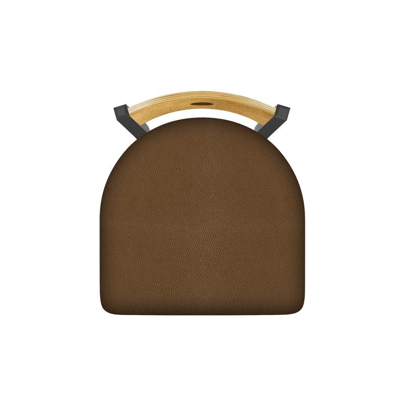Tabouret pivotant Voltaire, Étain, 25, Siège Rein Thatch / finition érable moyen