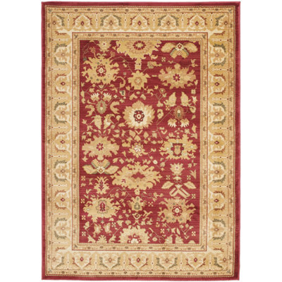 Tapis rouge / crème en polypropylène tissé à la machine Lauren Ralph Lauren Nellwyn