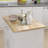 Kitchen Island Rolling Trolley Cart With Towel Rack Rubber Wood Table Top