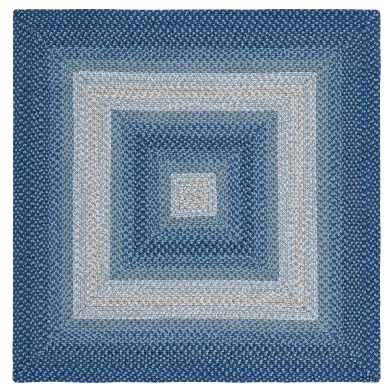 Emeryville Hand Woven Performance Machine Washable Performance Striped Indoor/Outdoor Area Rug, Square 5'