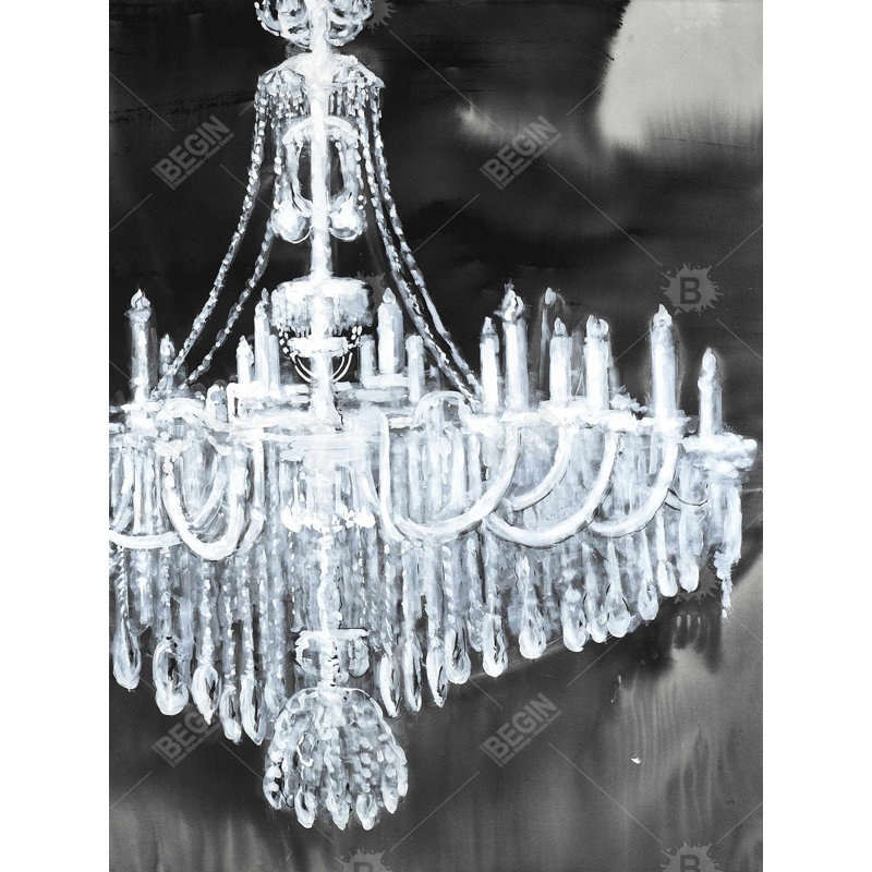 Glam Chandelier - Object Gray Canvas for Home Decor