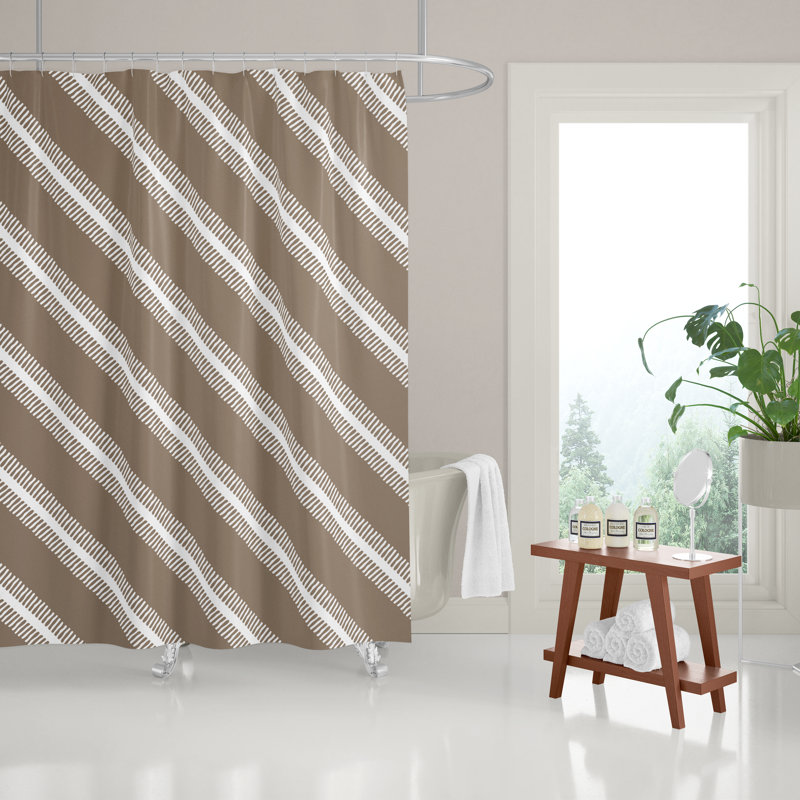 Rideau de douche, Beige / Blanc