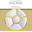 6 plateaux de service modulaires ronds en plastique (2, blanc et or)