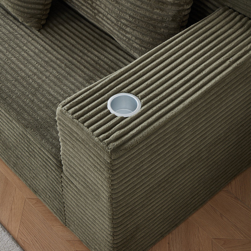 Canapé modulaire en velours côtelé Boneless, Velours côtelé gris