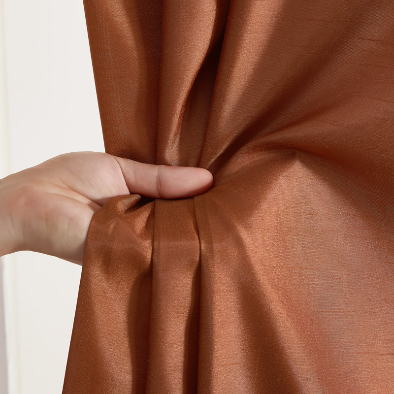 Eisenhart Semi Sheer Curtain Pair, 54" W x 96" L, Terracotta Orange